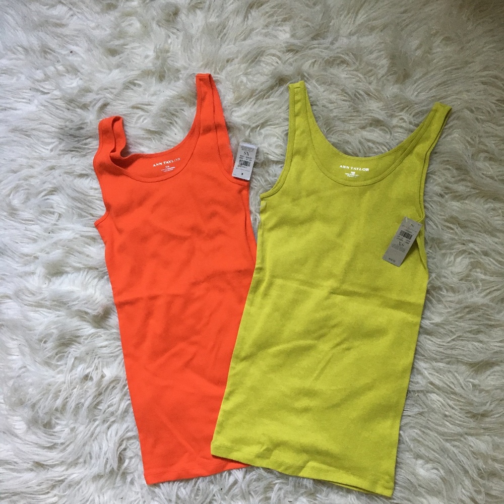 Ann Taylor Tank Tops Lime & orange XS NEW
